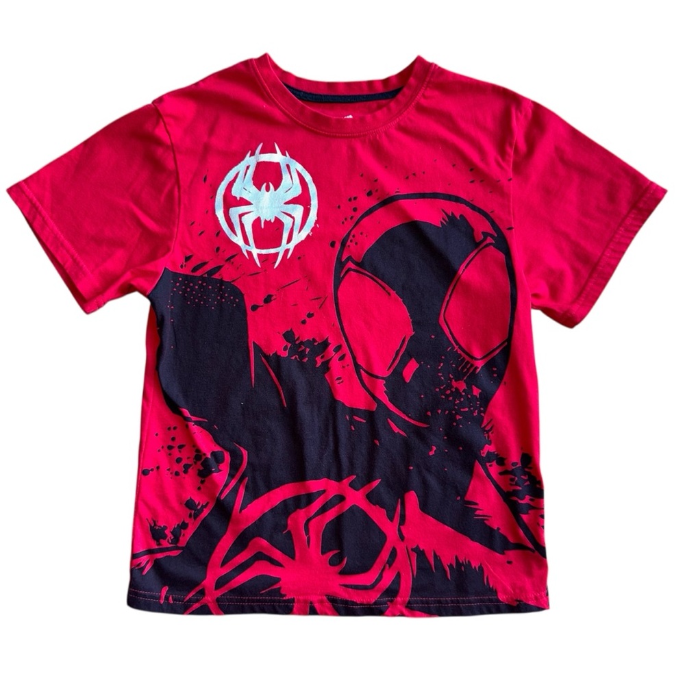 Spider-Man Across The Spider-Verse Marvel Red and Black Kids T-Shirt Size 7/8